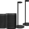Sonos One SL Duopack + Sonos Speaker Standaard Paar Zwart