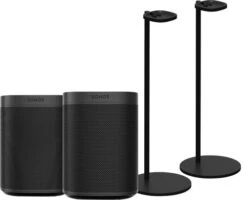 Sonos One SL Duopack + Sonos Speaker Standaard Paar Zwart