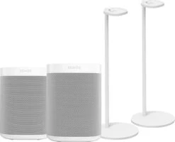 Sonos One SL Duopack + Sonos Speaker Standaard Paar Wit