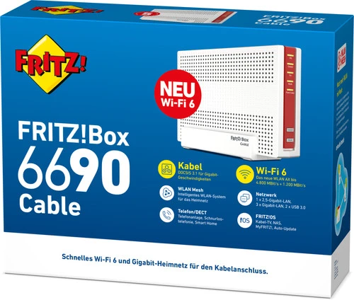 AVM FRITZ!Box 6690 Cable International + FRITZ!Repeater 1200 AX International 2-pack 5 AVM FRITZ!Box 6690 Cable International + FRITZ!Repeater 1200 AX International 2-pack - Afbeelding 5