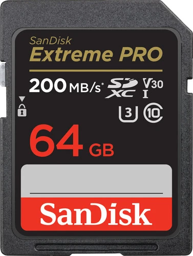 SanDisk SDXC Extreme Pro 64GB 200mb/s 1 SanDisk SDXC Extreme Pro 64GB 200mb/s