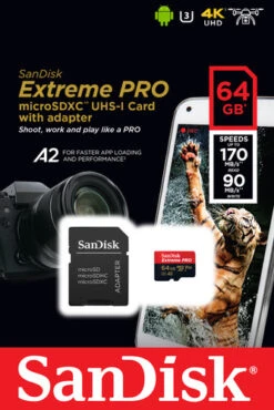 SanDisk MicroSDXC Extreme Pro 64GB 200mb/s 10 SanDisk MicroSDXC Extreme Pro 64GB 200mb/s -Nintendo Winkel 1765905