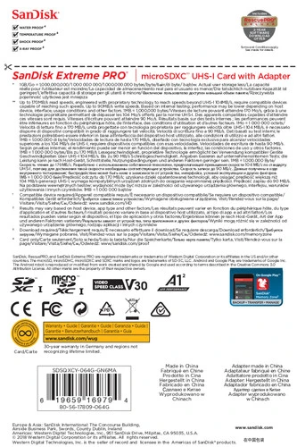 SanDisk MicroSDXC Extreme Pro 64GB 200mb/s 6 SanDisk MicroSDXC Extreme Pro 64GB 200mb/s - Afbeelding 6