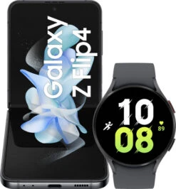 Samsung Galaxy Z Flip 4 128GB Grijs 5G + Samsung Galaxy Watch 5 Zwart 44mm