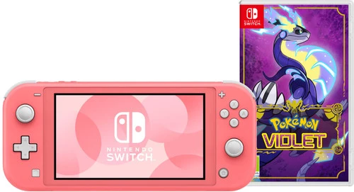 Nintendo Switch Lite Koraal + Pokémon Violet 1 Nintendo Switch Lite Koraal + Pokémon Violet