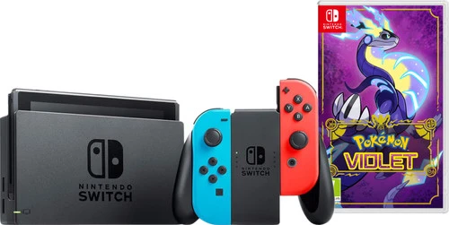 Nintendo Switch Rood/Blauw + Pokémon Violet 1 Nintendo Switch Rood/Blauw + Pokémon Violet
