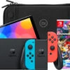 Nintendo Switch OLED Blauw/Rood + Mario Kart 8 Deluxe + BlueBuilt Beschermhoes