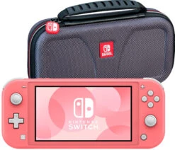Nintendo Switch Lite Koraal + Bigben Officiële Nintendo Switch Lite Beschermtas