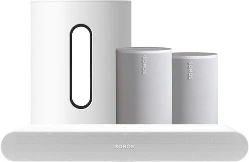 Sonos Ray Wit + 2x Era 100 Wit + Sub Mini Wit 1 Sonos Ray Wit + 2x Era 100 Wit + Sub Mini Wit