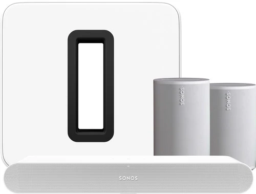 Sonos Ray Wit + 2x Era 100 Wit + Sub G3 Wit 1 Sonos Ray Wit + 2x Era 100 Wit + Sub G3 Wit