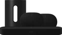 Sonos Beam Gen2 Zwart + 2x Era 300 Zwart + Sub Mini Zwart