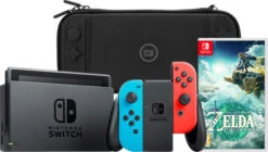 Nintendo Switch Rood/Blauw + Zelda: Tears Of The Kingdom + BlueBuilt Beschermhoes