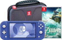 Nintendo Switch Lite Blauw + Zelda: Tears Of The Kingdom + Bigben Beschermhoes