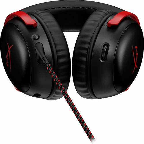 HyperX Cloud III Wired Gaming Headset - Zwart/Rood (PC, PS5, Xbox Series X/S) 4 HyperX Cloud III Wired Gaming Headset - Zwart/Rood (PC, PS5, Xbox Series X/S) - Afbeelding 4