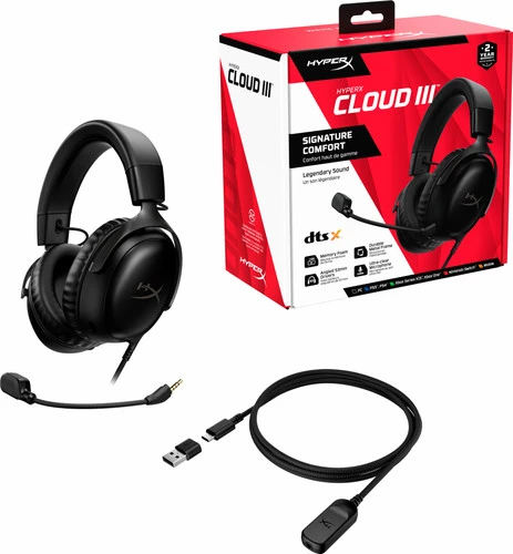 HyperX Cloud III Wired Gaming Headset - Zwart (PC, PS5, Xbox Series X/S) 8 HyperX Cloud III Wired Gaming Headset - Zwart (PC, PS5, Xbox Series X/S) - Afbeelding 8
