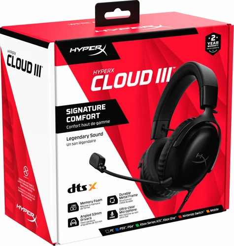 HyperX Cloud III Wired Gaming Headset - Zwart (PC, PS5, Xbox Series X/S) 9 HyperX Cloud III Wired Gaming Headset - Zwart (PC, PS5, Xbox Series X/S) - Afbeelding 9