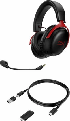 HyperX Cloud III Wireless Gaming Headset - Zwart/Rood(PC, PS5, PS4) 14 HyperX Cloud III Wireless Gaming Headset - Zwart/Rood(PC, PS5, PS4) -Nintendo Winkel 1960434