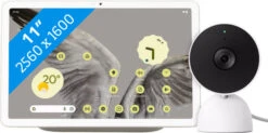 Google Pixel Tablet 256GB Wifi Creme En Dock Met Speaker + Nest Cam Indoor Wired