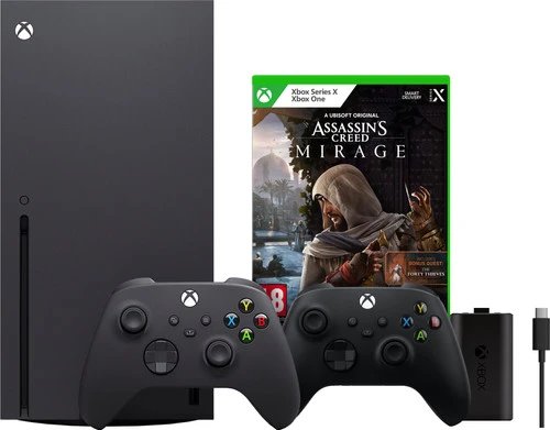MICROSOFT Xbox Series X + Assassin's Creed: Mirage + Tweede Controller Zwart + Play & Charge Kit 1 MICROSOFT Xbox Series X + Assassin's Creed: Mirage + Tweede Controller Zwart + Play & Charge Kit