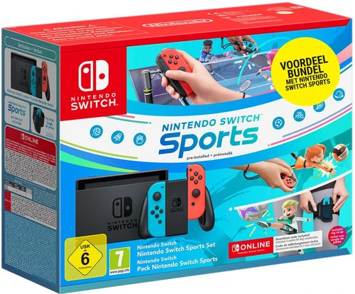 Nintendo Switch Rood/Blauw + Switch Sports + 3 Maanden Nintendo Online 1 Nintendo Switch Rood/Blauw + Switch Sports + 3 Maanden Nintendo Online