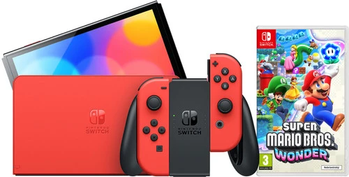 Nintendo Switch OLED Super Mario Edition + Super Mario Bros. Wonder 1 Nintendo Switch OLED Super Mario Edition + Super Mario Bros. Wonder