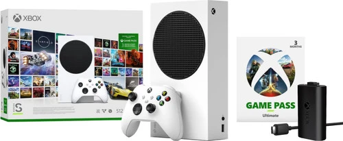 MICROSOFT Xbox Series S + 3 Maanden Game Pass Ultimate Bundel + Play & Charge Kit 1 MICROSOFT Xbox Series S + 3 Maanden Game Pass Ultimate Bundel + Play & Charge Kit