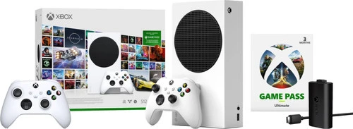 MICROSOFT Xbox Series S + 3 Maanden Game Pass Ultimate Bundel + Controller Wit + Play & Charge Kit 1 MICROSOFT Xbox Series S + 3 Maanden Game Pass Ultimate Bundel + Controller Wit + Play & Charge Kit