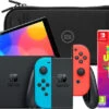 Nintendo Switch OLED Rood/Blauw + Just Dance 2024 + BlueBuilt Beschermhoes