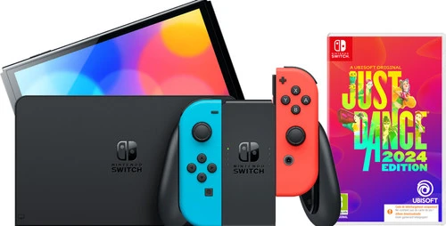 Nintendo Switch OLED Rood/Blauw + Just Dance 2024 1 Nintendo Switch OLED Rood/Blauw + Just Dance 2024