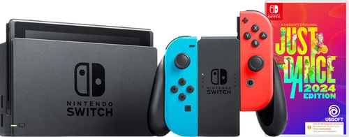 Nintendo Switch Rood/Blauw + Just Dance 2024 1 Nintendo Switch Rood/Blauw + Just Dance 2024