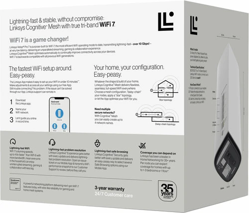 Linksys Velop Pro 7 3-Pack 5 Linksys Velop Pro 7 3-Pack - Afbeelding 5