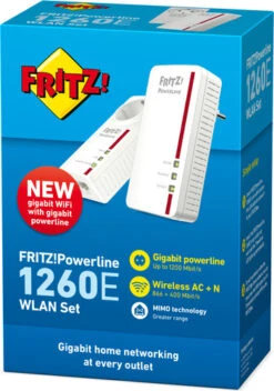 AVM FRITZ!Powerline 1260E WLAN Set International WiFi 1200 Mbps 3 Adapters -Nintendo Winkel 925768